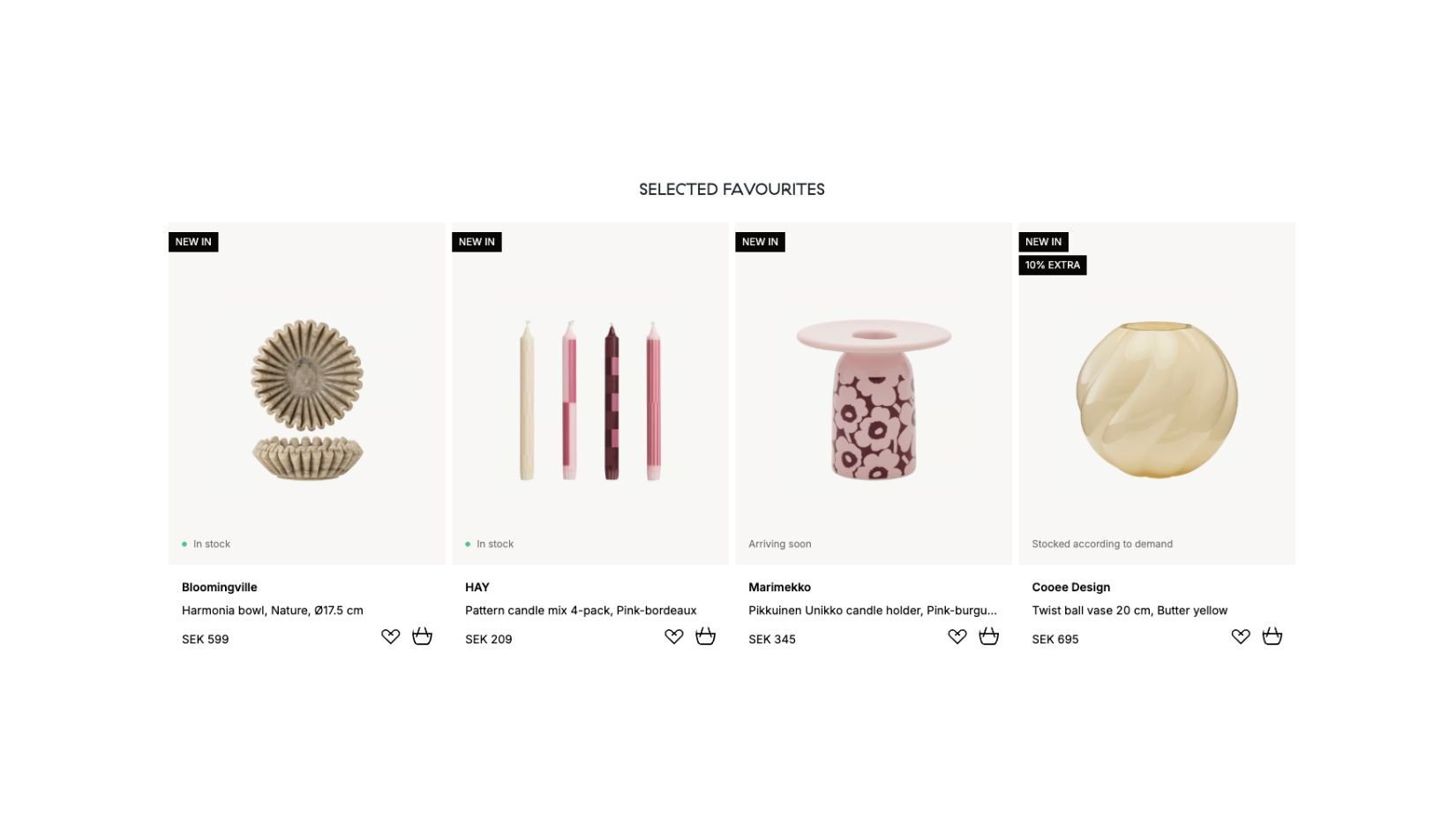 Screenshot of Nordic Nest's website