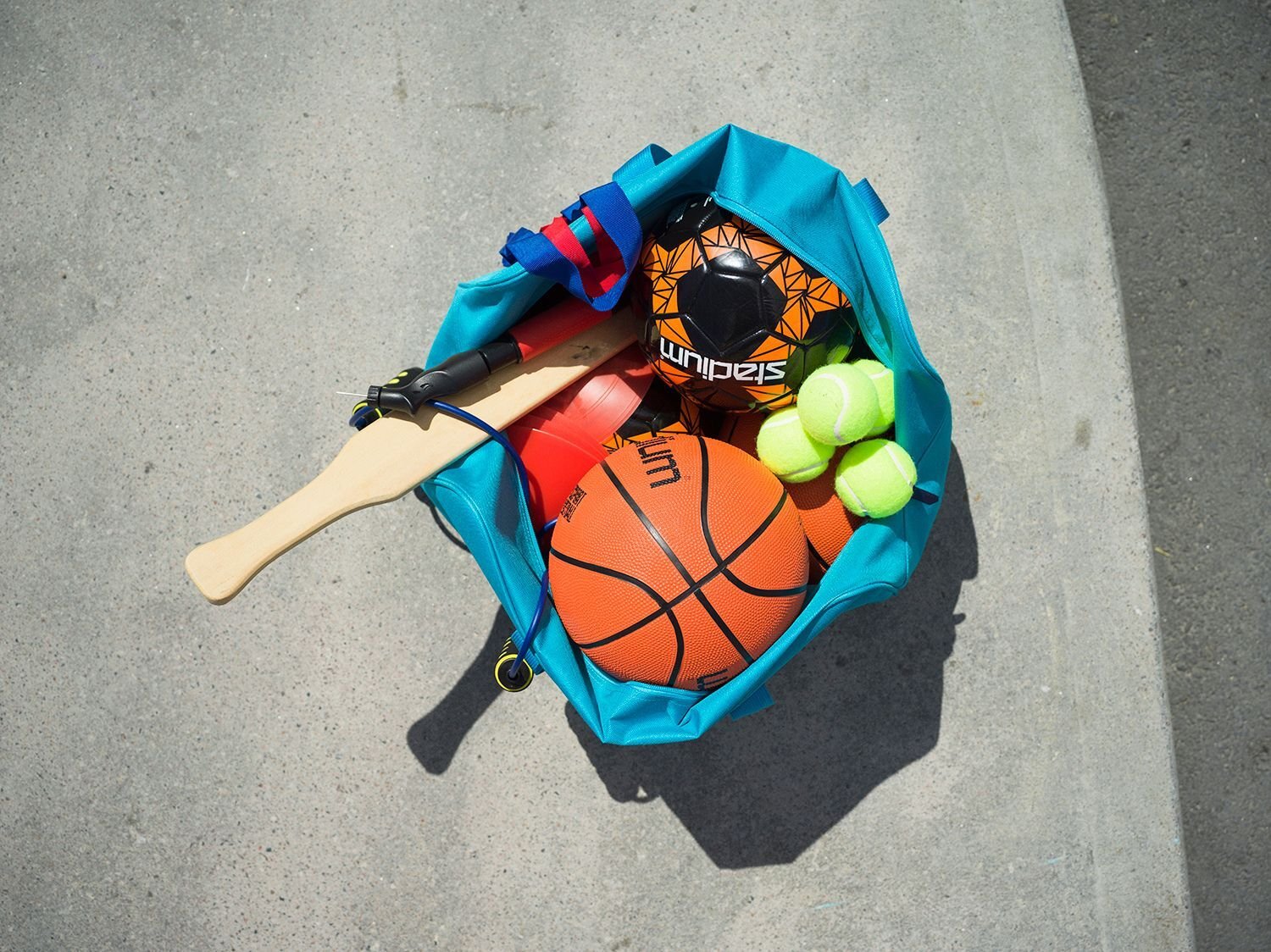 bag with sports equipment